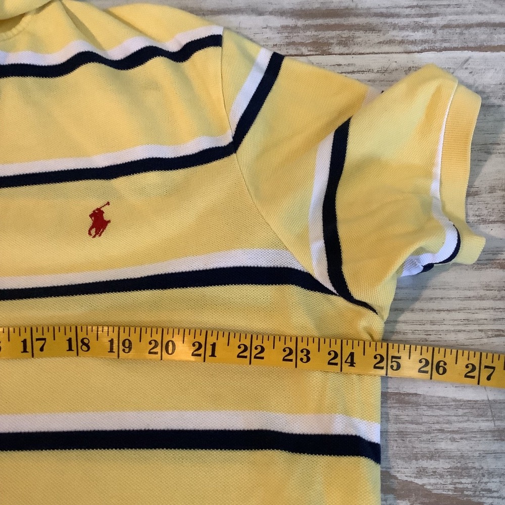 Polo by Ralph Lauren Yellow, White & Blue Striped w/ Red Pony Mens XXL - Picture 6 of 16